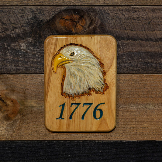 American Bald Eagle 1776 Wood Wall Plaque Decor