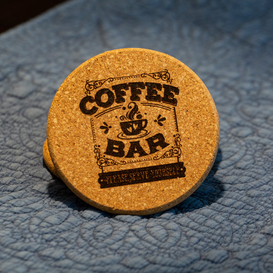 Coffee Bar Cork Coaster Set