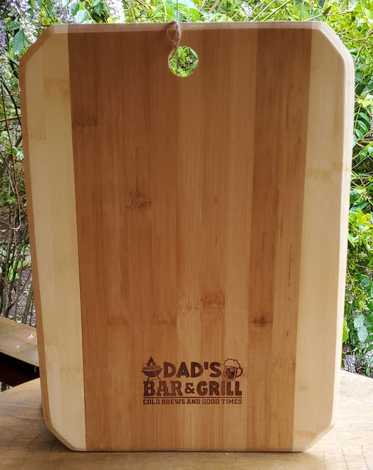Dad's Bar and Grill Cutting Serving Board Bamboo