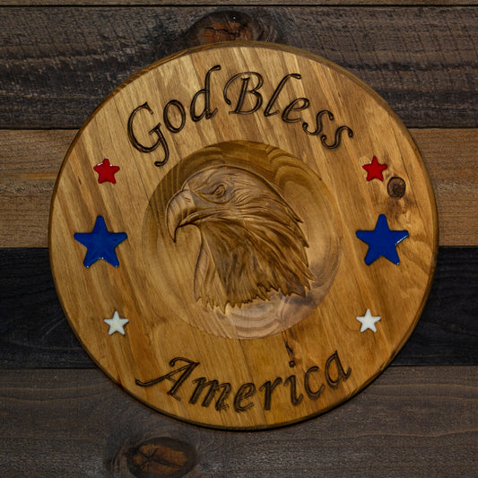 God Bless America Pine Board