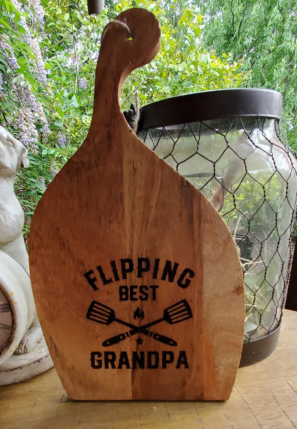 Flipping Best Grandpa! Serving Board Acacia Wood