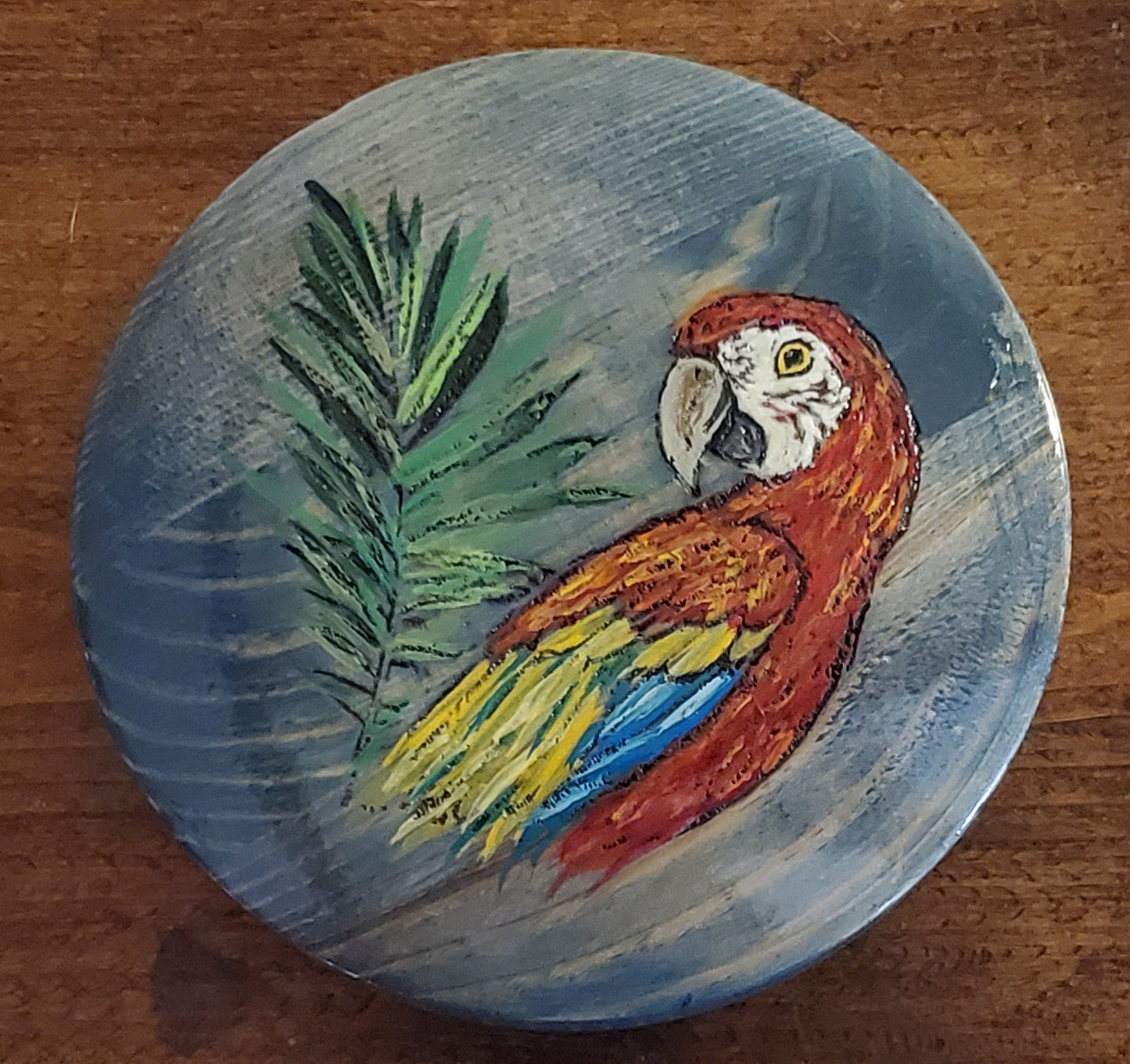 Scarlet Macaw Trinket Box w/Lid