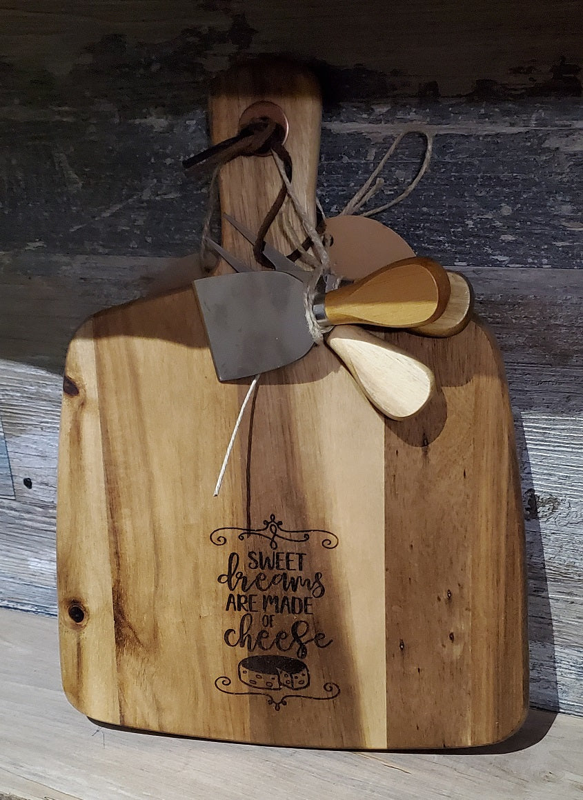 Sweet Dreams are made of Cheese Serving Board w/Knives