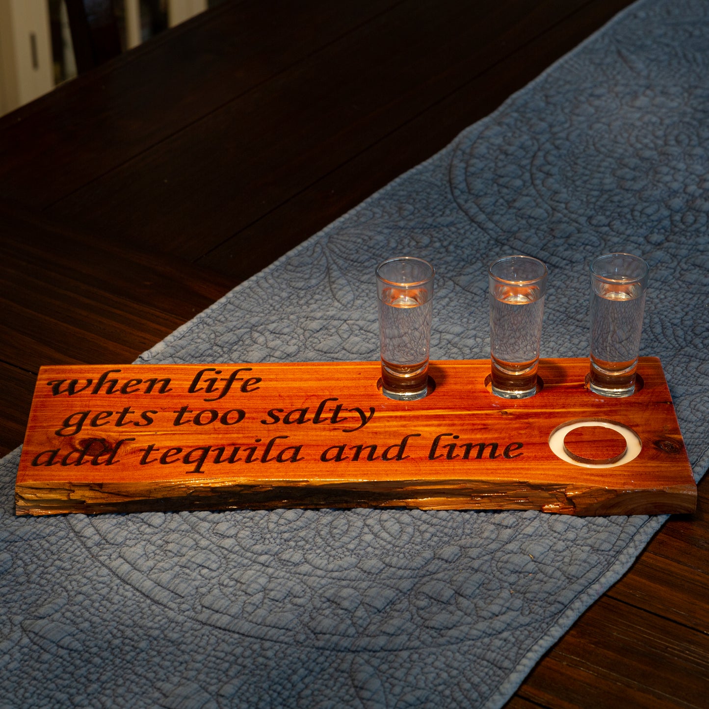 Live Edge Tequila Serving Tray